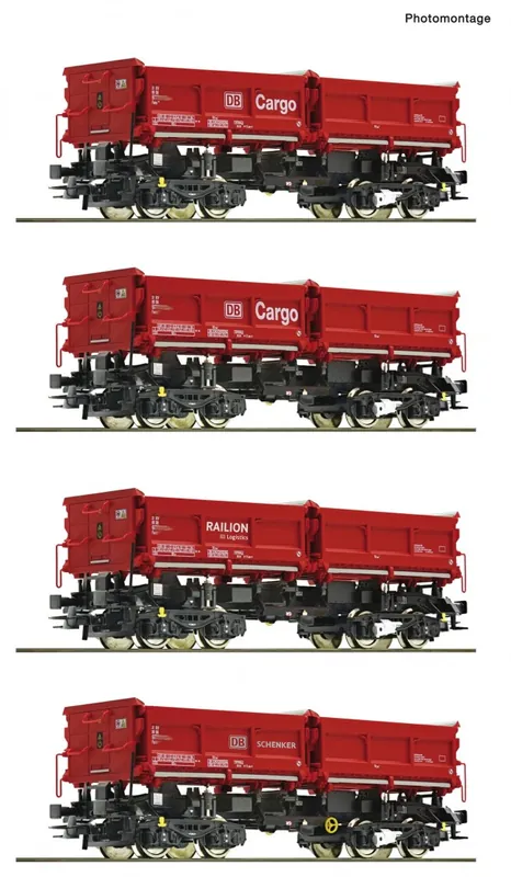 Roco 6600202 - 4er Set Muldenkippwag. DB-AG Uitverkoop