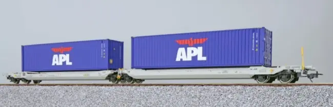 Esu 36544 - Taschenwagen, H0, Sdggmrs, 37 84 499 3 232-6, NL-AAEC Ep. VI, Container APHU 689909 + APHU 690465, DC Exclusieve Aanbieding