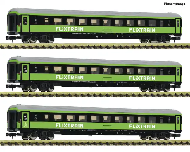 Fleischmann 6260086 - 3er Set Personenwagen Flixtrain 2 Speciale Aanbieding