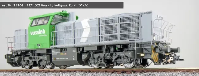 Esu 31306 - Diesellok, H0, G1000, 1271 002 Vossloh, Hellgrau, Ep VI, Vorbildzustand um 2015, Sound, Rangierkupplung, DC/AC Beperkt Aanbod