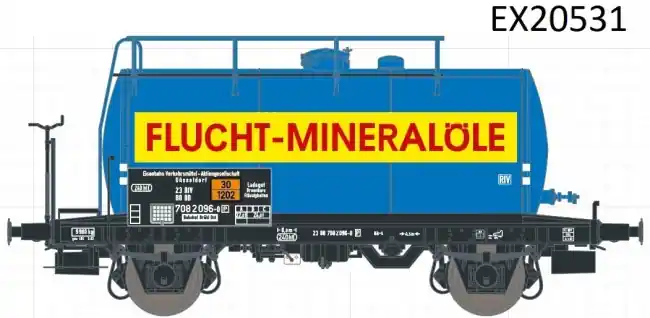 Aanbieding Exact train EX20531 - DB 24m3 Einheitsbauart Leichtbau-Kesselwagen (EVA) Flucht 23 80 708 2 096-0