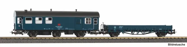 Weekendaanbieding Piko 28334 - 2er Set Umbauwg. blau, roter Keks Werkstatt + Flachwg. Ks DB IV