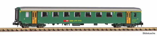 Populair Piko 94389 - N-Personenwg. EW I, 1.Kl. mit neuer Schrift und grauem Dach SBB V