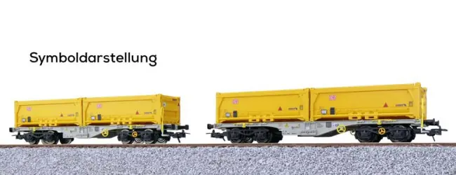 Premium Esu 36602 - Containertragwagen, H0, Sgmmns, 37 80 4505 316-2 + 37 80 4505 384-0, D-AAEC Ep. VI, Mulde 272979+273281 + Mulde 273085+273337, DC