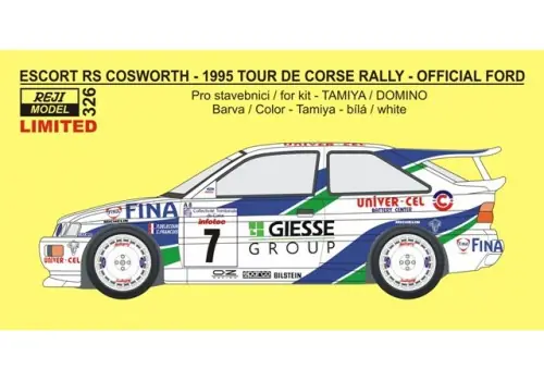 Bestseller FORD ESCORT RS COSWORTH OFFICIAL FORD RALLY TEAM TOUR DE CORSE 1995
