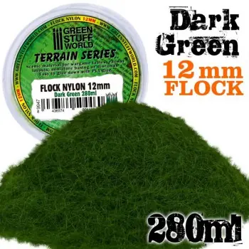 Direct Beschikbaar NYLON FLOCK - DARK GREEN - 12MM
