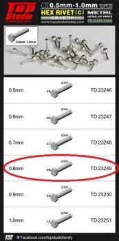 0.8MM HEX RIVETS (C) SILVERY Weekendaanbieding
