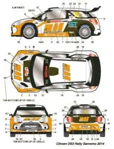 CITROEN DS3 WRC EIL SAN REMO 2014 Lage Kosten