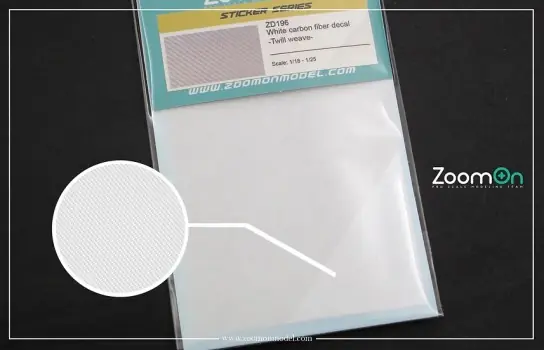 WHITE CARBON FIBER DECAL TWILL WEAVE Aanbieding