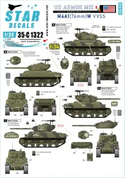 US ARMOR MIX 5. M4A1 W IN EUROPE 1944-45. 32ND ARM. REG. Seizoensaanbieding