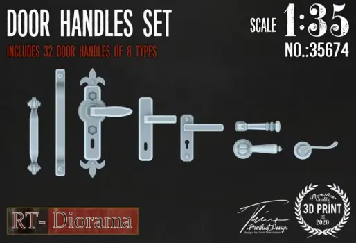 DOOR HANDLES SET 3D PRINT Beperkt Aanbod