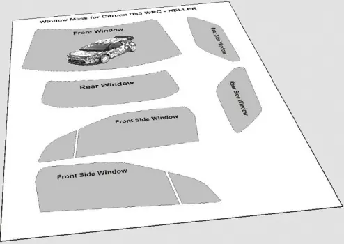 WINDOWS PAINT MASKS CITROEN DS3 WRC HELLER Aanbieding