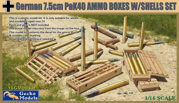 Lage Kosten GERMAN 7.5CM PAK40 AMMO BOXES W/SHELLS SET