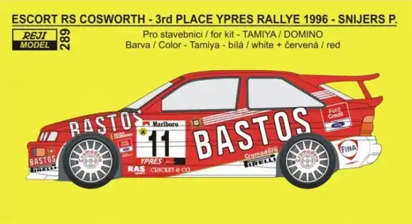 Veilige Betaling FORD RS ESCORT COSWORTH BASTOS RALLY TEAM YPRES RALLY 1996