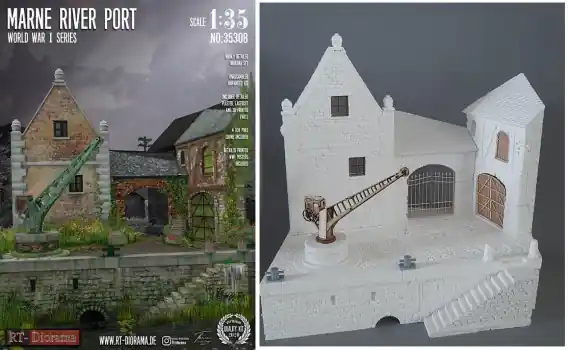 DIORAMA BASE MARNE RIVER PORT WWI Nu Kopen
