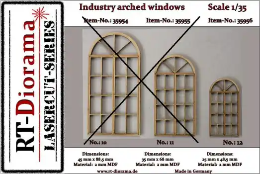 LASERCUT INDUSTRIAL WINDOW ARCHED NO.12 Superprijs