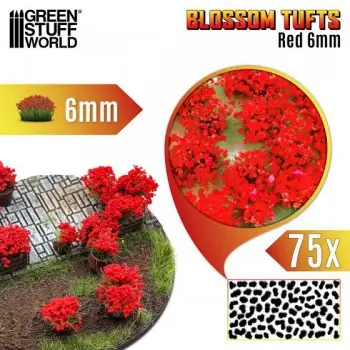 Voordeelprijs BLOSSOM TUFTS - RED 6MM