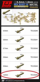 Alleen Vandaag 1.0MM HEX RIVETS (B) BRASS