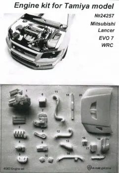 ENGINE SET FOR TAMIYA 24257 MITSU EVO 7 WRC Meest Verkocht