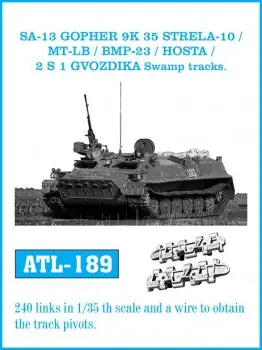 TRACK LINKS SA-13 GOPHER 9K35 STRELA-10/MT-LB/BMP-23/HOSTA/2S1 GVOZDIKA SWAMP TRACKS Direct Verzonden