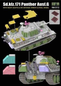 SD.KFZ. 171 PANTHER AUSF.G WITH NIGHT SIGHTS & AIR DEFENSE ARMOR & STEEL WHEEL Speciale Aanbieding