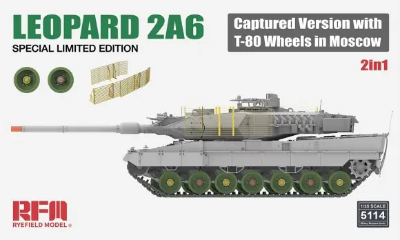 Uitverkoop LEOPARD 2A6 CAPTURED VERSION WITH T-80 WHEELS