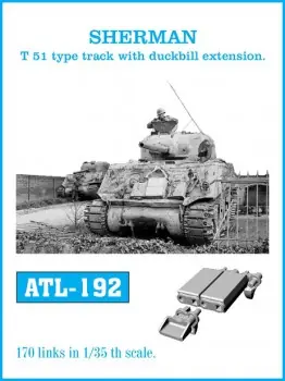 TRACKS SHERMAN T-51 TYPE TRACK WITH DUCKBILL EXTENSION Hoge Kwaliteit