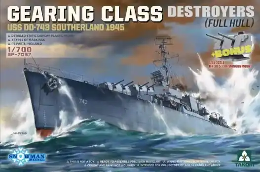 Voordeelprijs GEARING-CLASS DESTROYER USS DD-743 SOUTHERLAND 1945