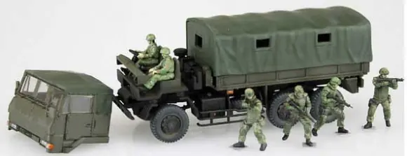 Lage Kosten JGSDF 3 1/2 TON TRUCK WITH ADDITIONAL ARMOR AND 6 FIGURES