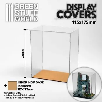 ACRYLIC DISPLAY COVERS 115X175MM (22CM HIGH) + INNER BASE Dagaanbieding