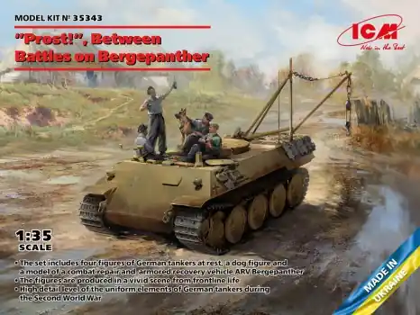 "PROST!", BETWEEN BATTLES ON BERGEPANTHER - WWII GERMAN TANKMEN WITH BERGEPANTHER Koop Online