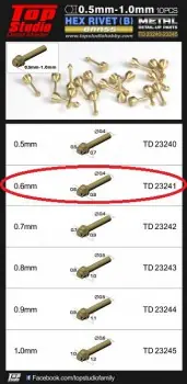 0.6MM HEX RIVETS (B) BRASS Dagaanbieding