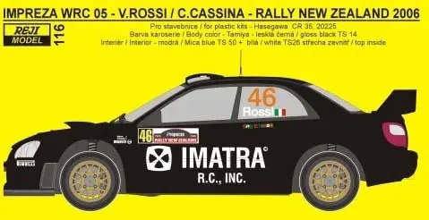Beperkt Aanbod SUBARU IMPREZA WRC NEW ZEELAND 2006 ROSSI IMATRA