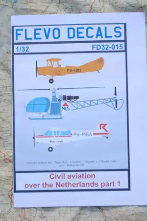 Flevo Decals FD32-015 Civil aviation over the Netherlands ‘part 1‘ Betaalbaar