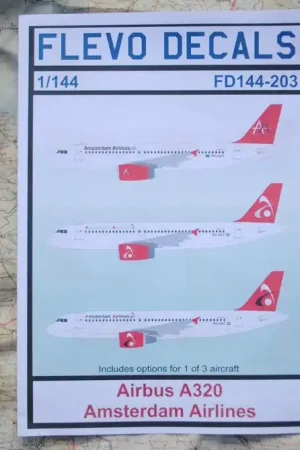 Flevo Decals FD144-203 Airbus A320 Amsterdam Airlines Beperkte Voorraad