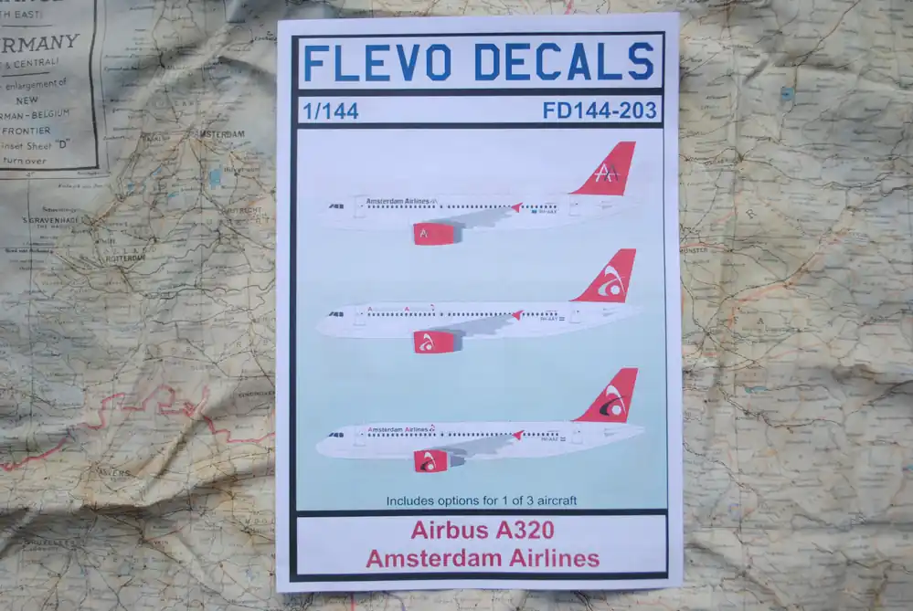 Flevo Decals FD144-203 Airbus A320 Amsterdam Airlines Beperkte Voorraad