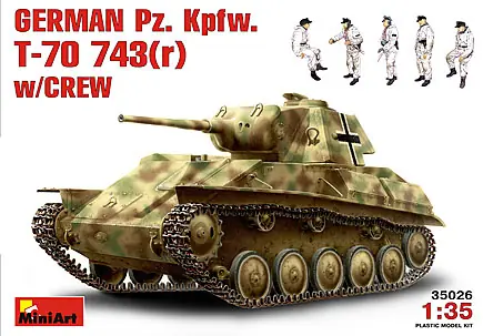 Lage Kosten Mini Art 35026 German Pz.Kpfw. T-70 743(r) w/Crew