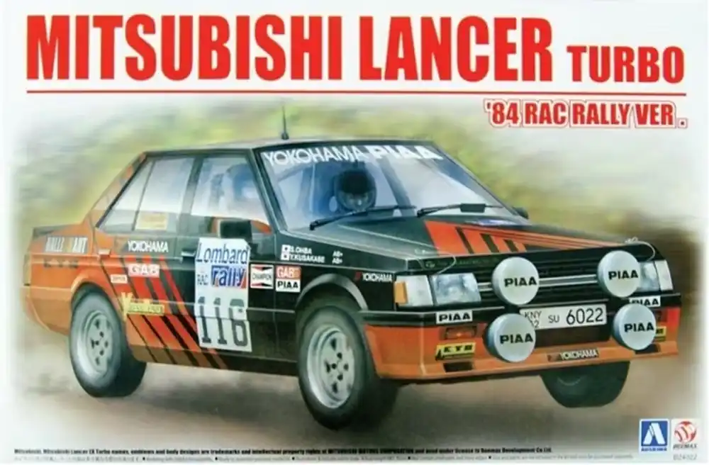1 24 Beemax 24022 Mitsubishi Lancer Turbo ‘84 RAC Rally ver. Plastic Modelbouwpakket Hoge Kwaliteit