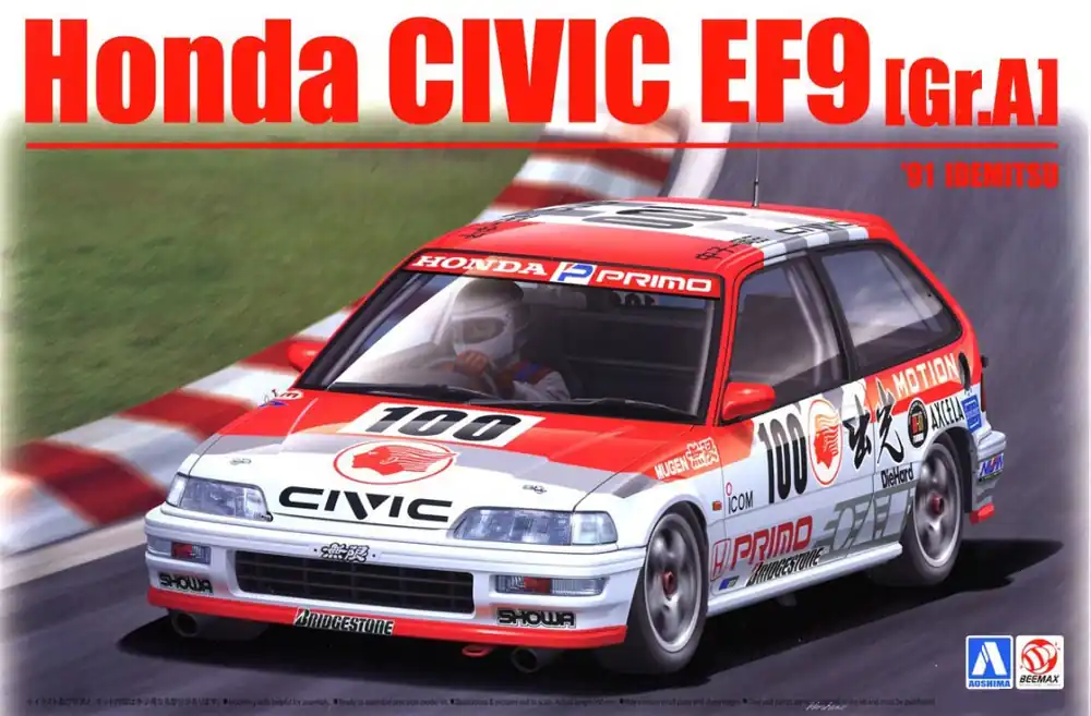 1 24 Beemax 24018 Honda Civic EF9 Group A ‘91 Idemitsu Plastic Modelbouwpakket Direct Beschikbaar