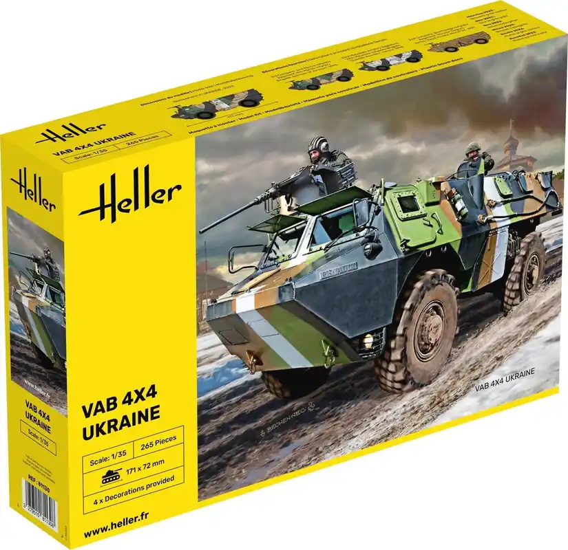 Rechtstreeks Van De Fabrikant 1 35 Heller 81130 Truppentransporter VAB 4X4 Ukraine Plastic Modelbouwpakket