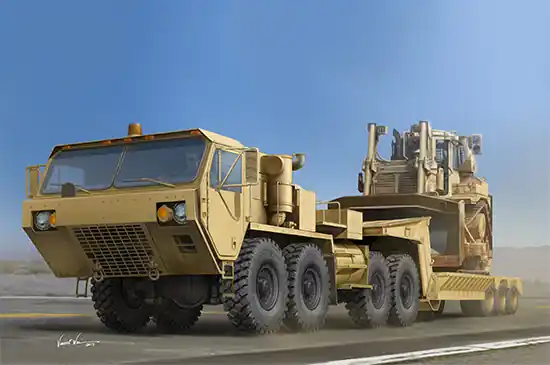 1 35 Trumpeter 01055 M983A2 HEMTT Tractor with M870A1 Semi-Trailer Plastic Modelbouwpakket Premium