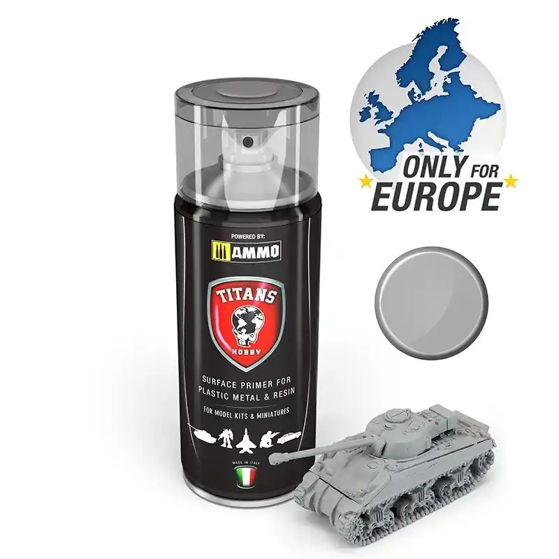 Weekendaanbieding AMMO MIG TTH102 Titans Hobby Light Grey - Matt - Primer - Acryl spray Verf spuitbus