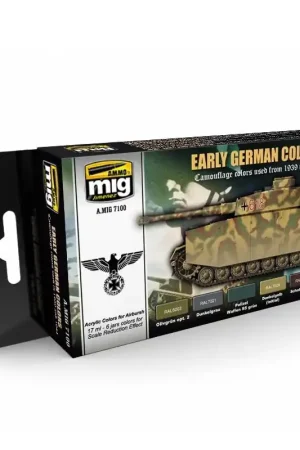 Snelle Levering AMMO MIG 7100 Early / Middle German Colors - Acryl set Verf set