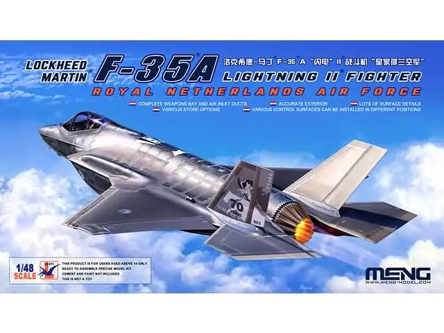 Bestel Nu 1 48 MENG LS011 Lockheed Martin F-35A Lightning II Netherlands Air Force Plastic Modelbouwpakket