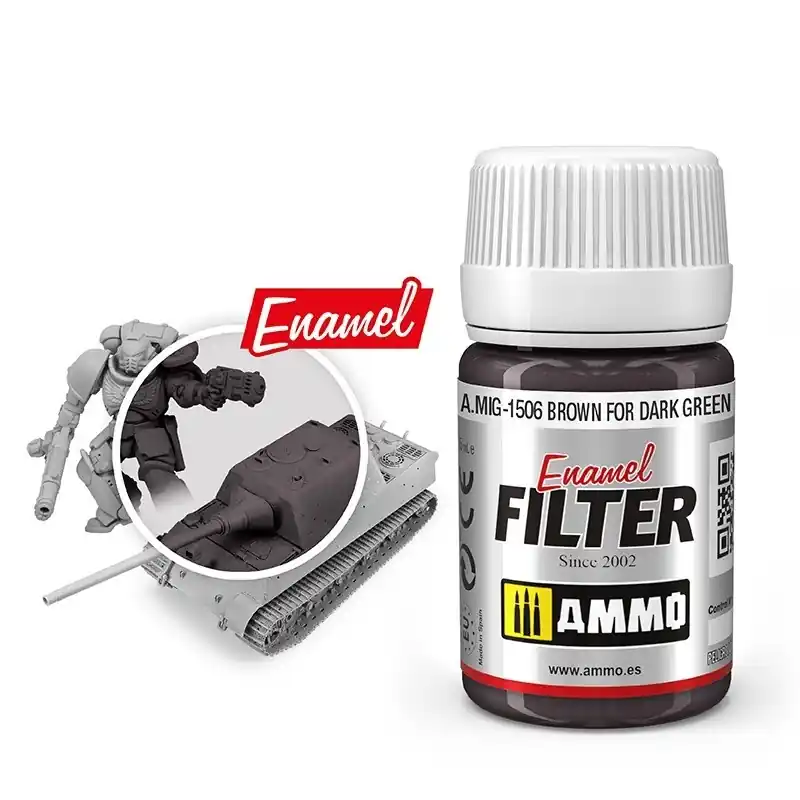 AMMO MIG 1506 Brown For Dark Green Effecten potje Meest Verkocht