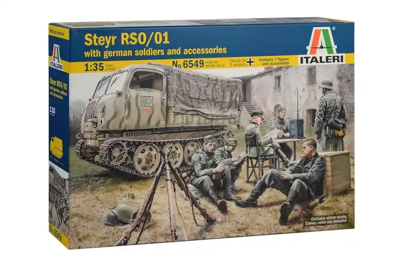1 35 Italeri 6549 Steyr RSO/01 with German Soldiers Plastic Modelbouwpakket Merkproduct
