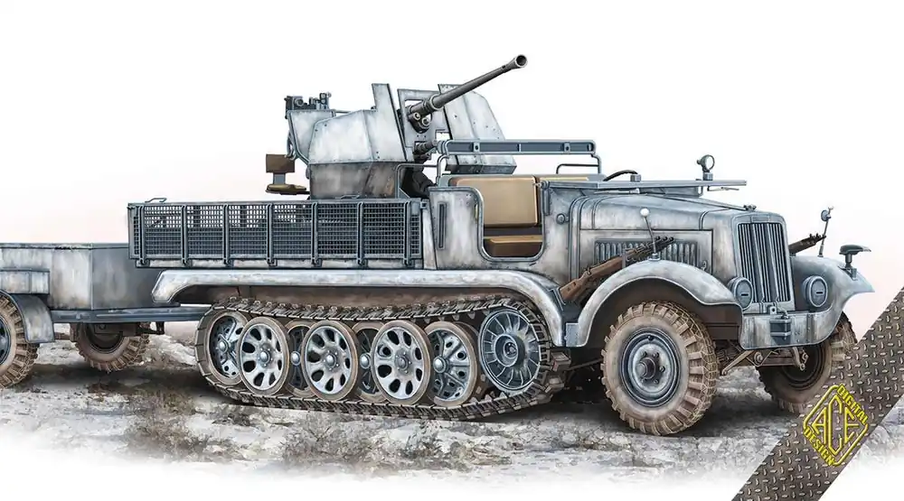 1 72 ACE 72573 3,7cm Flak 36 auf Fahrgestell mZgKw 5t Sd.Kfz.6/2 Plastic Modelbouwpakket Express Levering