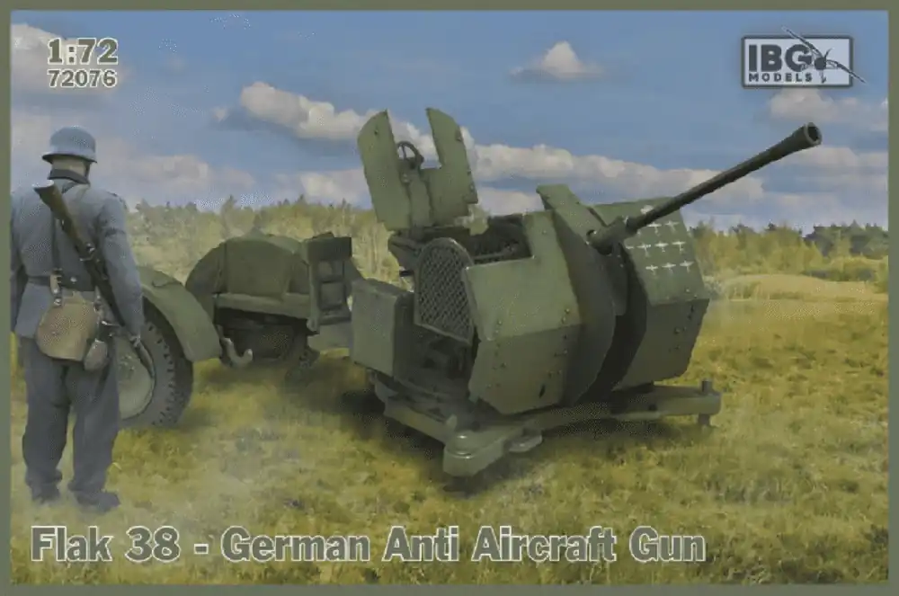 1 72 IBG Models 72076 Flak 38 German Anti Air Gun Plastic Modelbouwpakket Beperkte Voorraad