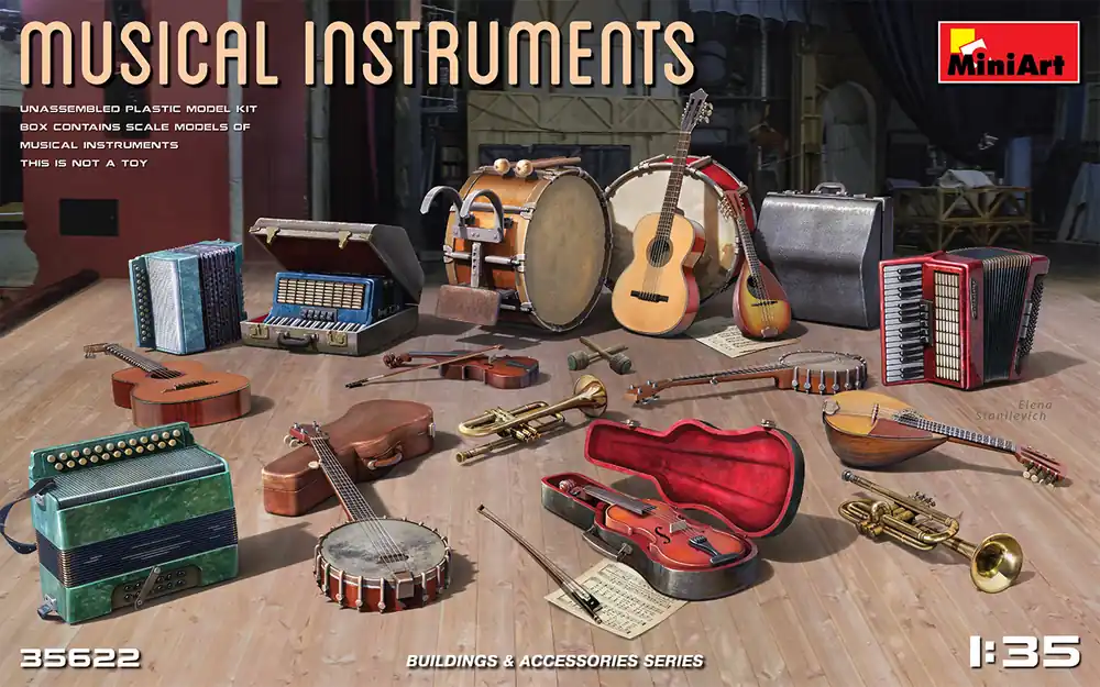 1 35 MiniArt 35622 Musical Instruments Plastic Modelbouwpakket Direct Beschikbaar