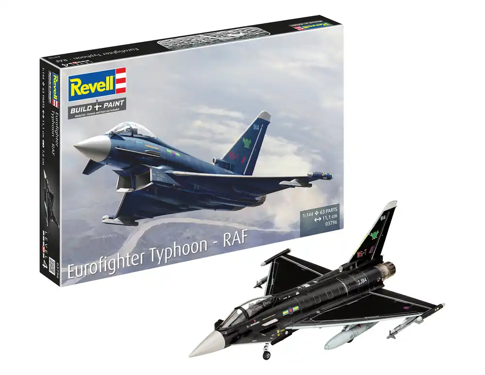1 144 Revell 03796 Eurofighter Typhoon - RAF - Straaljager Plastic Modelbouwpakket Gratis Retour